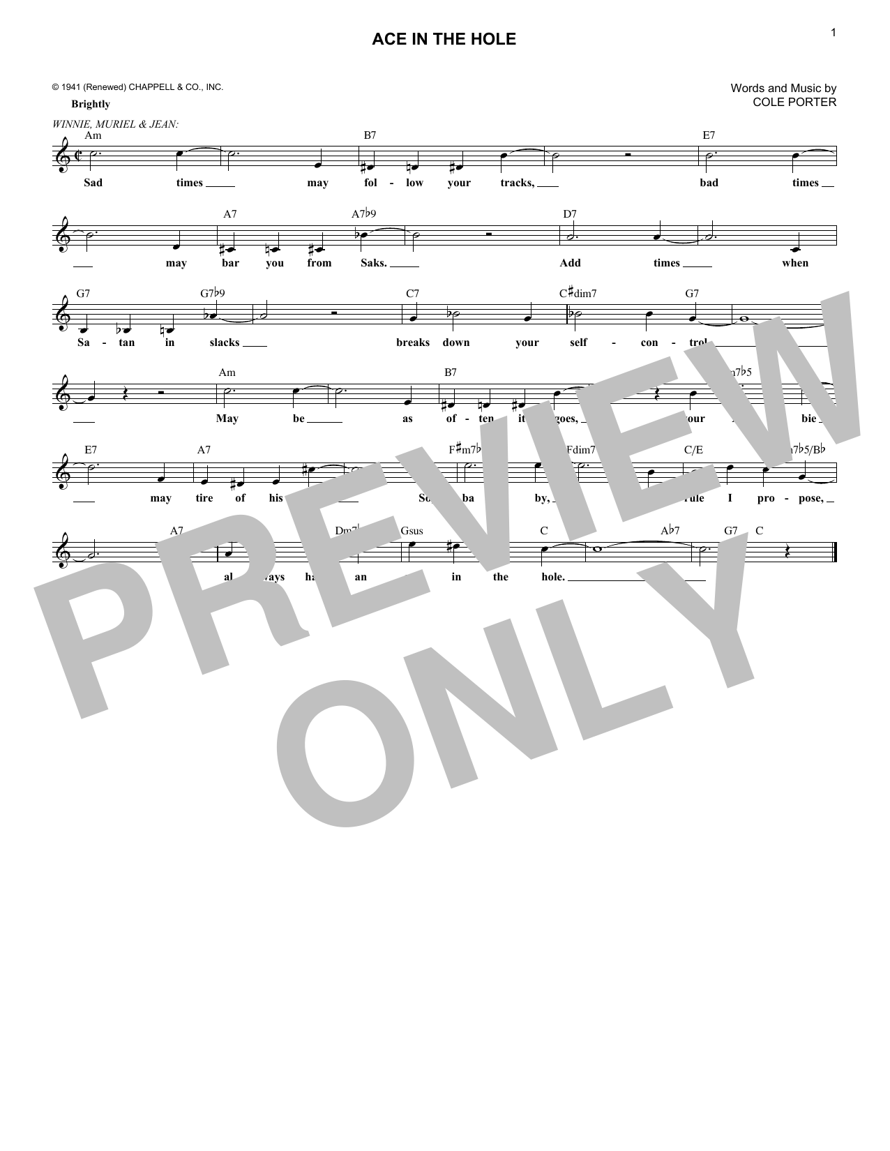 Product gallery: Page 1 of 1 Ace In The Hole, Cole Porter