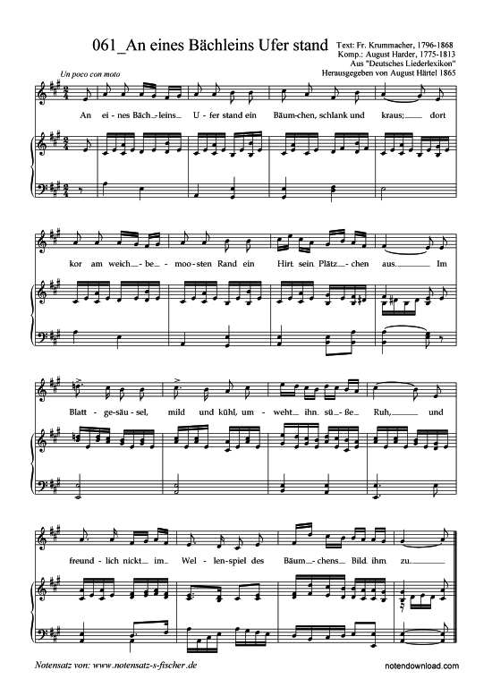Produktbild zu: An eines Bächleins Ufer stand August Harder, 1775-1813 / Fr. Krummacher, 1796-1868