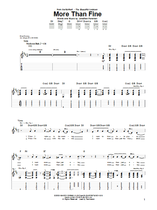 Produktgalerie: Seite 1 von 1 More Than Fine, Switchfoot, Gitarre