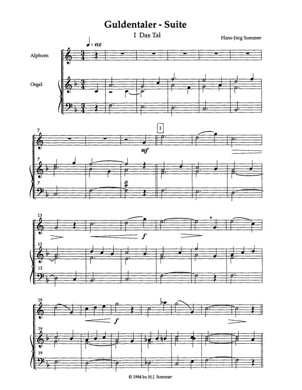 Product picture to: Guldentaler Suite, Op. 163Hans-Jürg Sommer