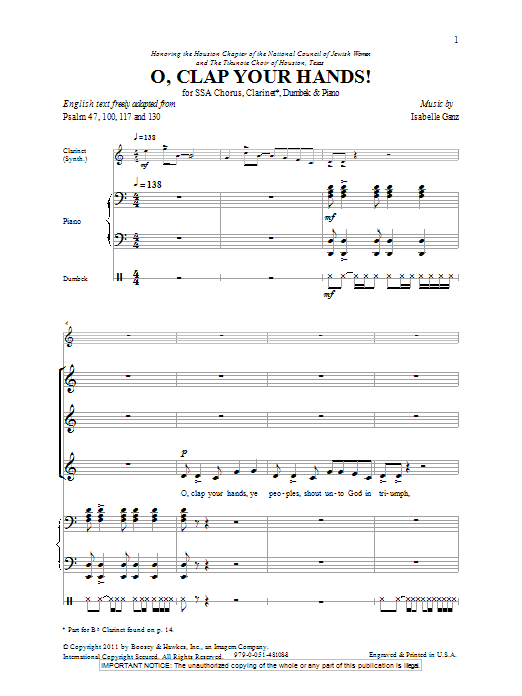 Produktgalerie: Seite 1 von 1 O Clap Your Hands!, Isabelle Ganz, Chor