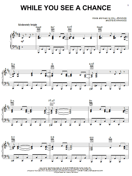 Produktgalerie: Seite 1 von 1 While You See A Chance, Steve Winwood, Gesang, Gitarre, Klavier