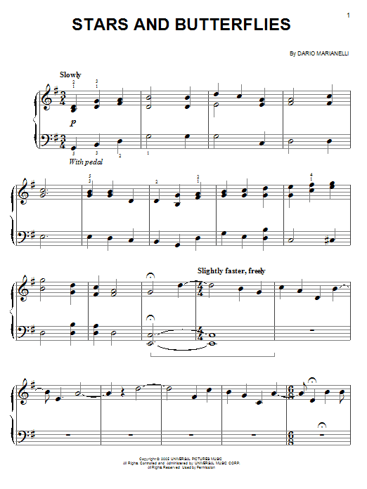Product picture to:  Stars And Butterflies (from Pride And Prejudice) - Dario Marianelli