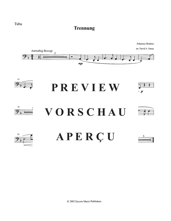 Product gallery: Page 6 of 6 Trennung , , (tuba + piano)