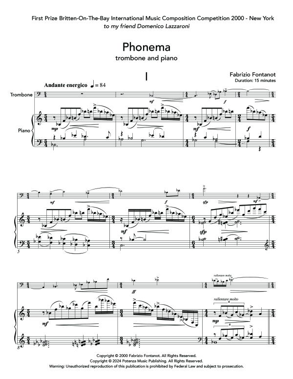 Product gallery: Page 1 of 11 Phonema, , (trombone and piano)
