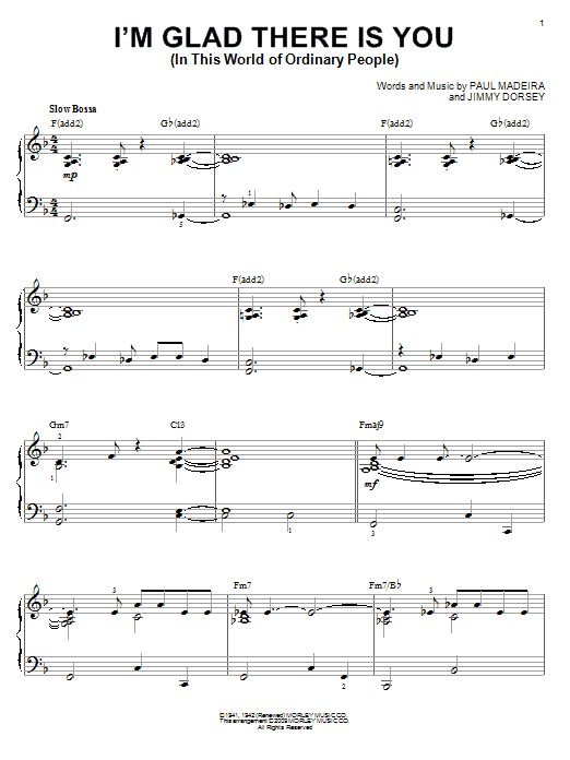 Product gallery: Page 1 of 1 I'm Glad There Is You (In This World Of Ordinary People) [Jazz version] (arr. Brent Edstrom), Jimmy Dorsey