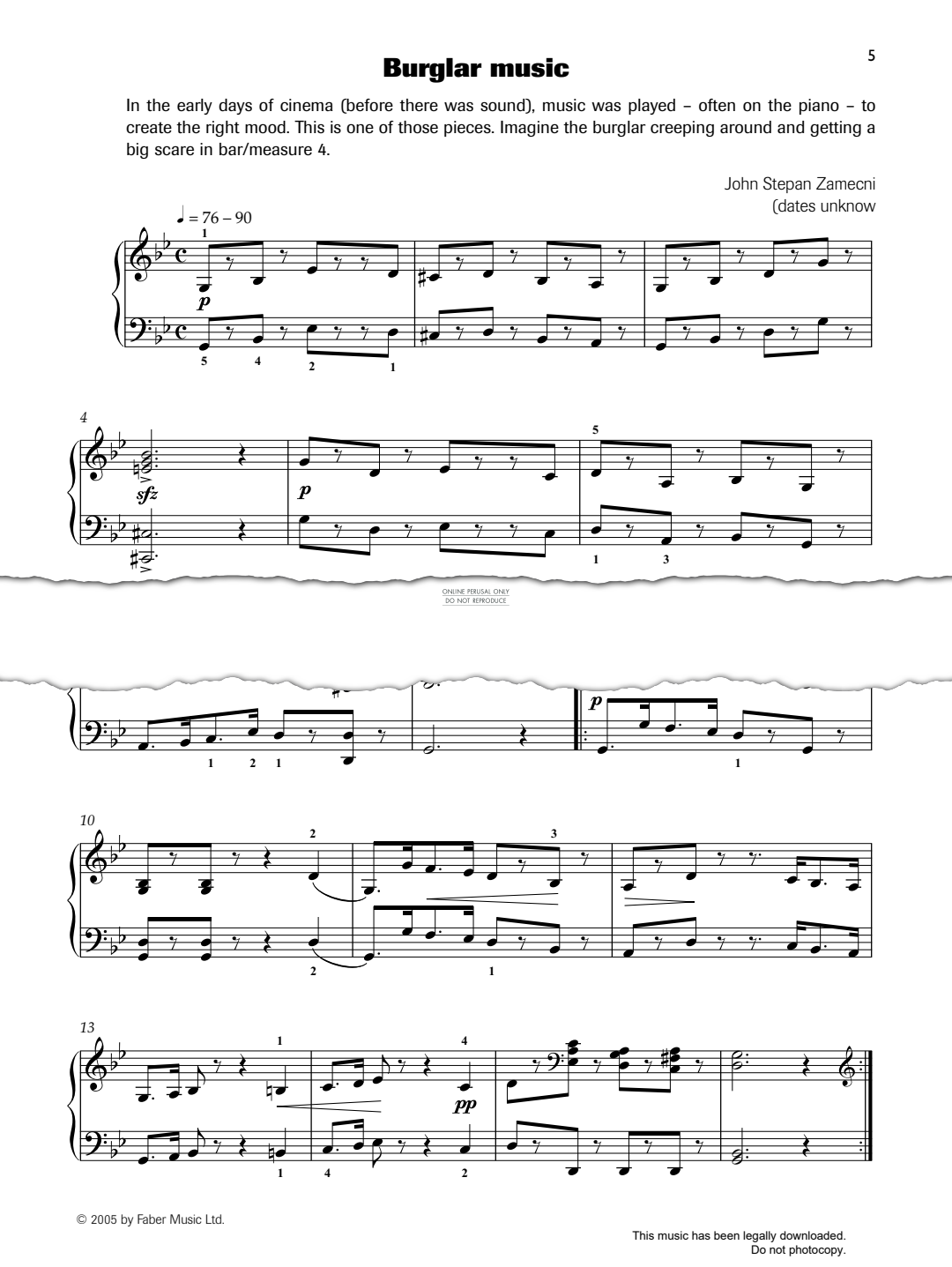 Produktgalerie: Seite 1 von 1 Burglar Music, John Stepan Zamecnik, Klavier
