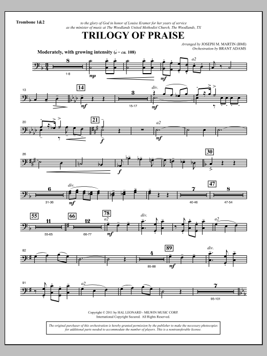 Produktbild zu: Trilogy Of Praise - Trombone 1 & 2