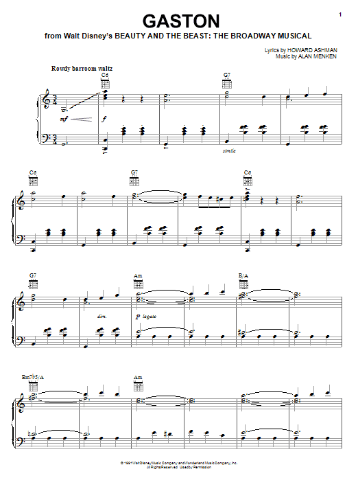 Produktbild zu: Gaston (from Beauty And The Beast: The Broadway Musical)