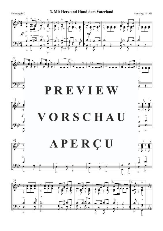 Product gallery: Page 2 of 5 Mit Herz und Hand dem Vaterland, , Trombone Choir