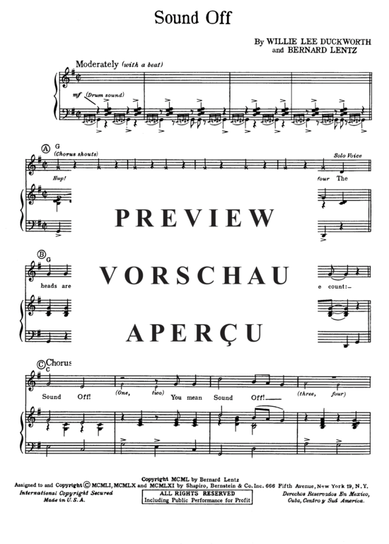 Produktgalerie: Seite 3 von 8 Sound Off , Popular Standard, Klavier und Gesang