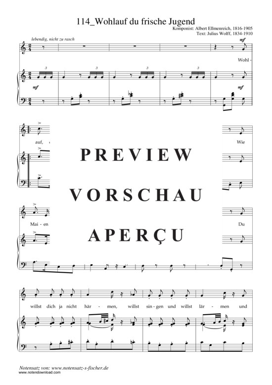Product gallery: Page 2 of 4 Wohlauf du frische Jugend , , Piano and Voice