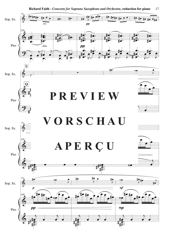 Product gallery: Page 18 of 21 Concerto für Sopran-Saxophon und Kammerorchester , , (soprano saxophone + piano)