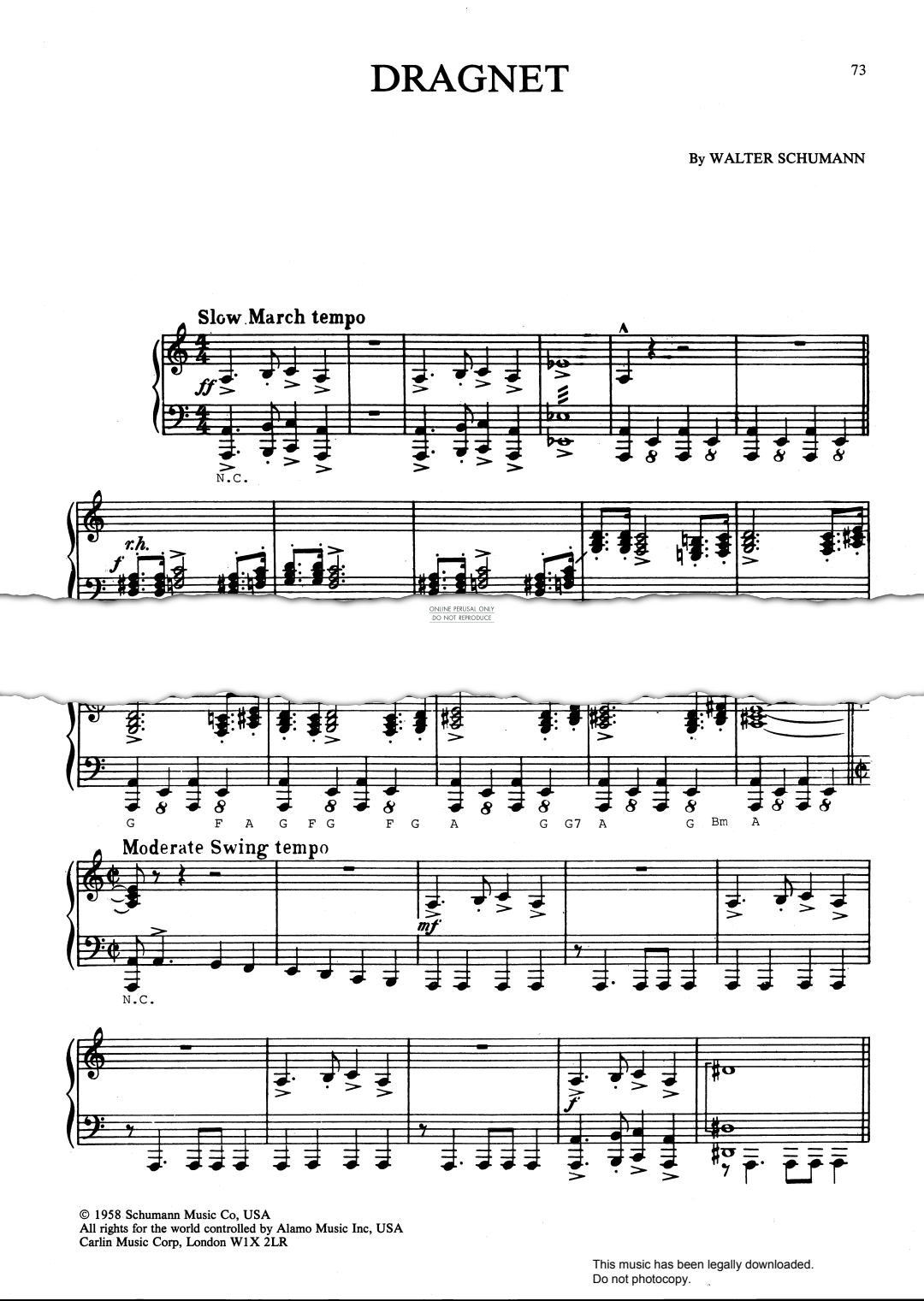 Produktgalerie: Seite 1 von 1 Dragnet, Walter Schumann, Gitarre, Klavier