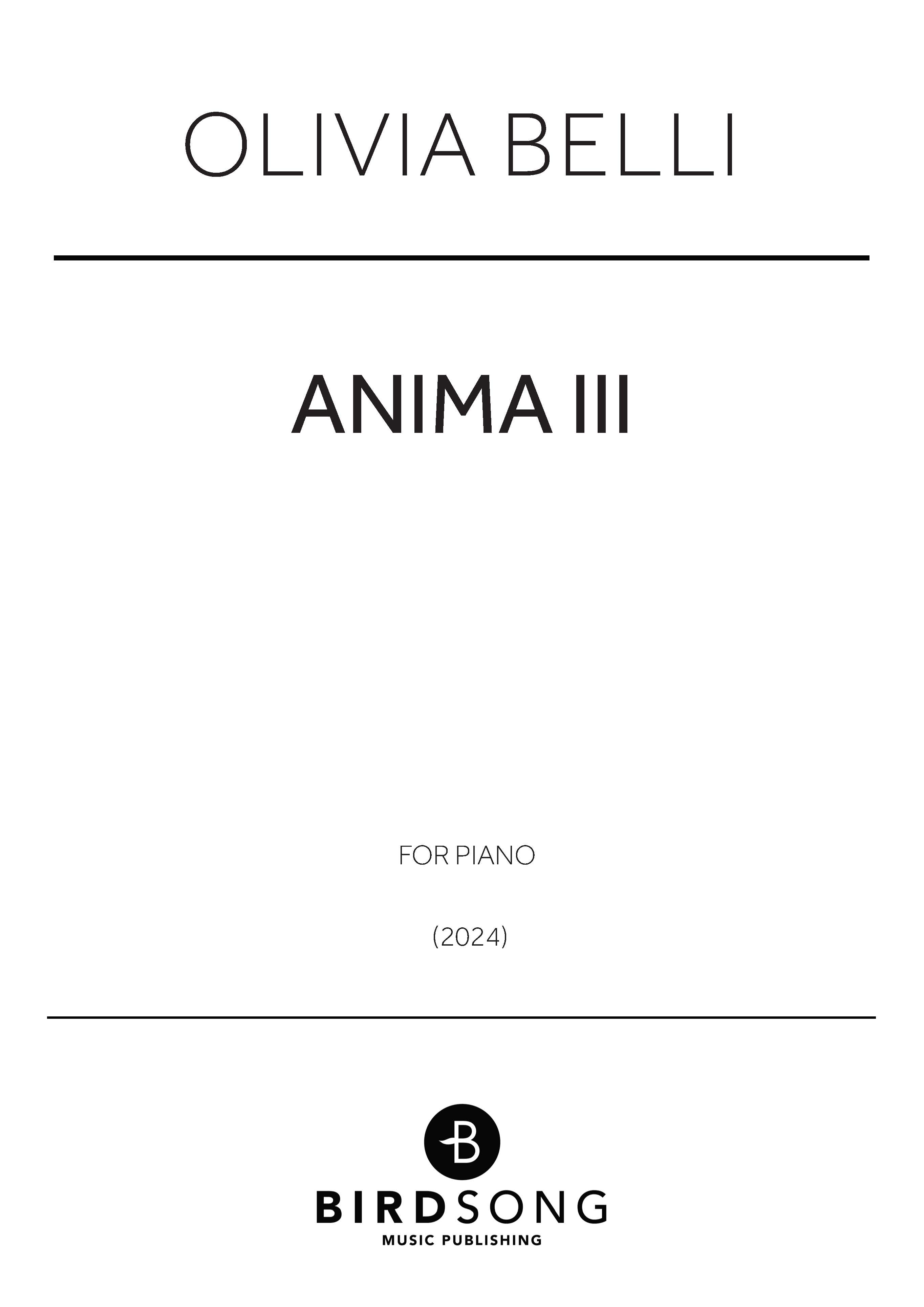 cover: Anima III, Olivia Belli