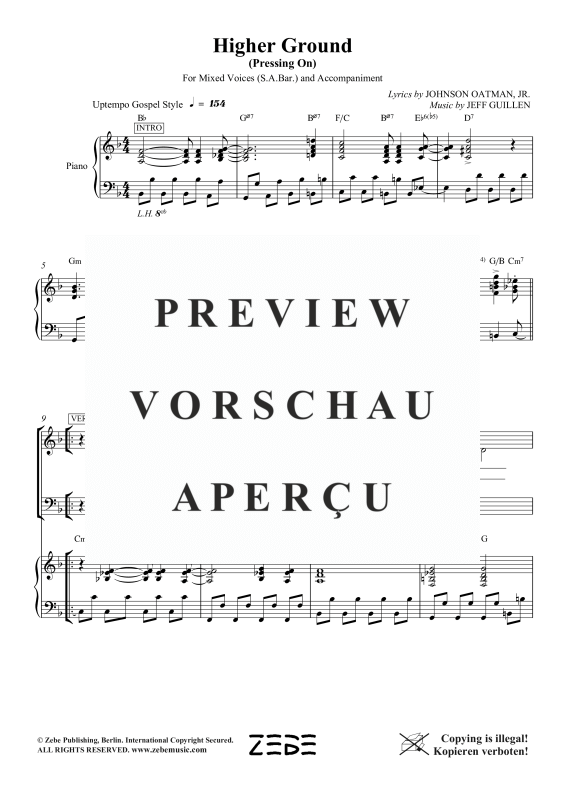 Produktgalerie: Seite 6 von 11 Higher Ground (Pressing On), , Gemischter Chor SAB und Klavier