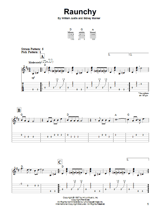 Produktgalerie: Seite 1 von 1 Raunchy, Bill Justis, Gitarre