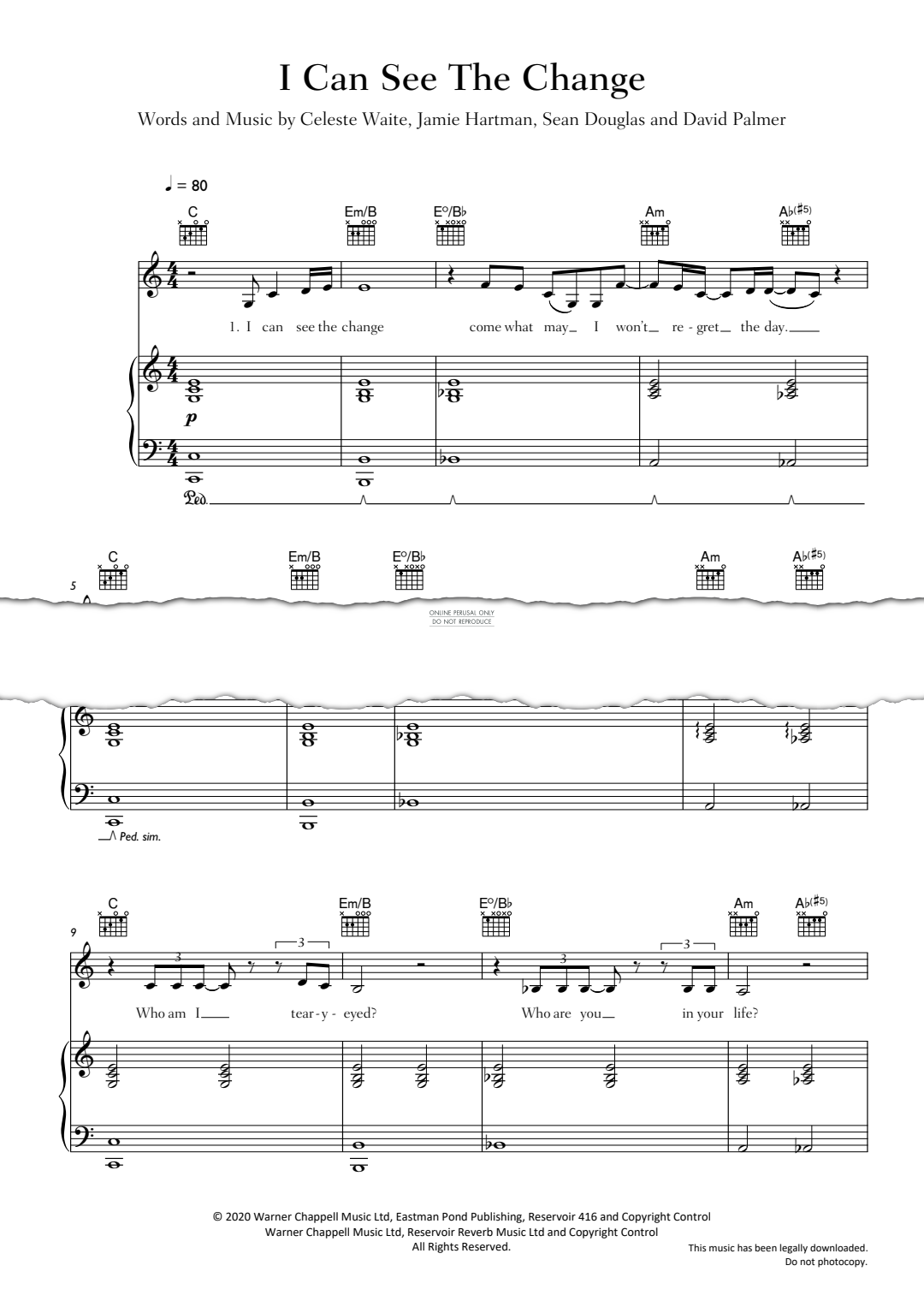 Produktgalerie: Seite 1 von 1 I Can See The Change, Celeste, Gesang, Gitarre, Klavier