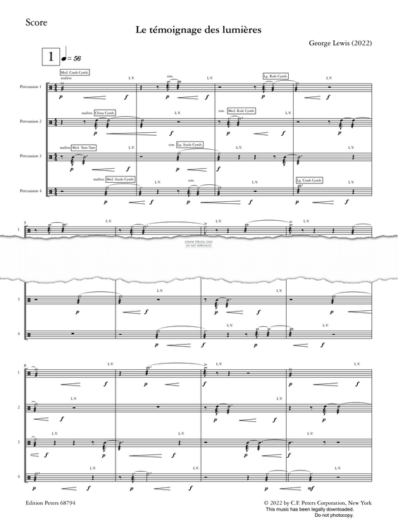 Produktgalerie: Seite 1 von 1 Le témoignage des lumières, George Lewis, Percussion