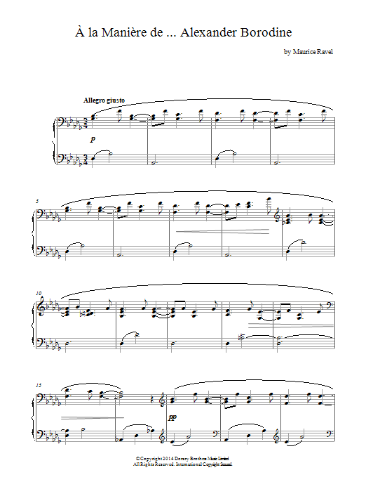 Product gallery: Page 1 of 1 A La Maniere De Alexander Borodine, Maurice Ravel