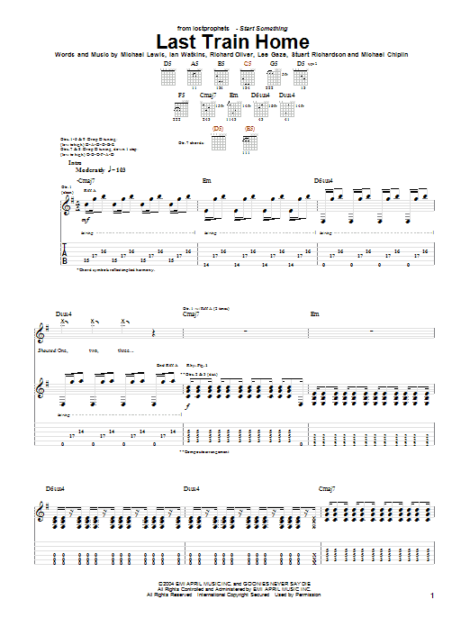 Produktgalerie: Seite 1 von 1 Last Train Home, Lostprophets, Gitarre