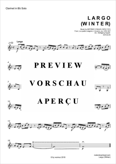 Product gallery: Page 4 of 4 Largo (Winter) , ,  (clarinet in Bb + organ)