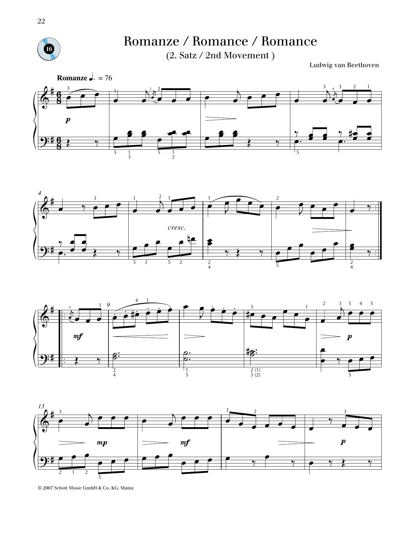 Product gallery: Page 1 of 1 Romance, Ludwig van Beethoven