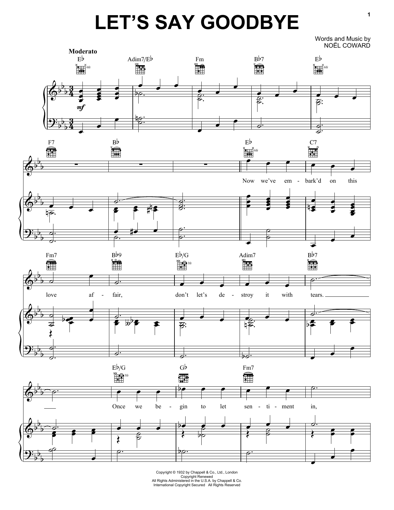 Produktgalerie: Seite 1 von 1 Let's Say Goodbye, Noel Coward, Gesang, Gitarre, Klavier
