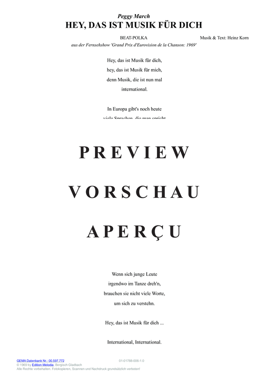 gallery: Hey, das ist Musik für dich , March, Peggy, (Melodie-Stimmen in C/B/Es)