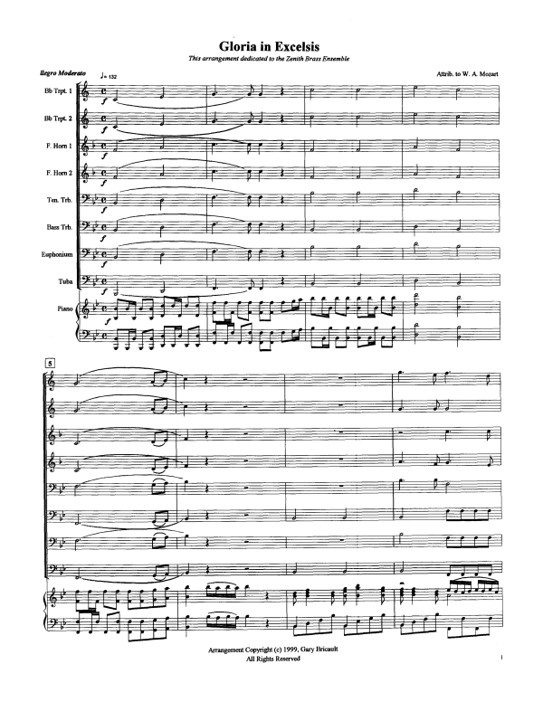 Product picture to: Gloria In ExcelsisWolfgang Amadeus Mozart