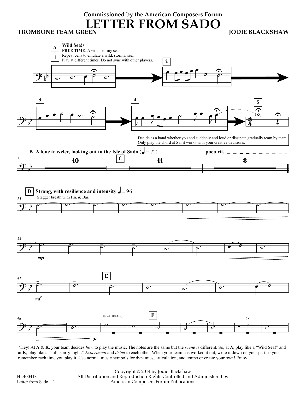 Product picture to: Letter from Sado - Trombone Team Green