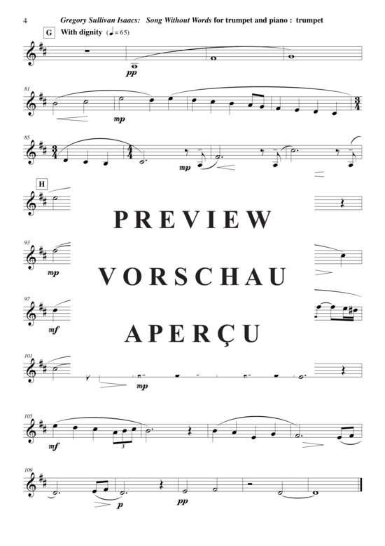 Produktgalerie: Seite 15 von 15 Song Without Words , , (Trompete in B + Klavier)
