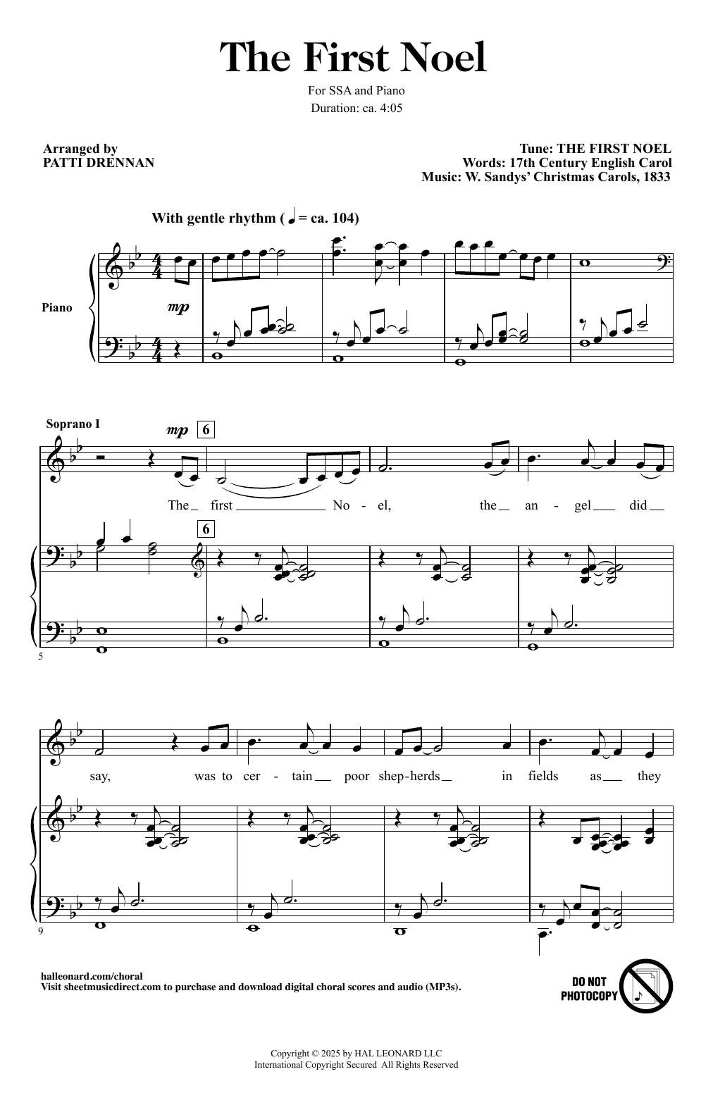 Produktgalerie: Seite 1 von 1 The First Noel (arr. Patti Drennan), Traditional English Carol, Chor