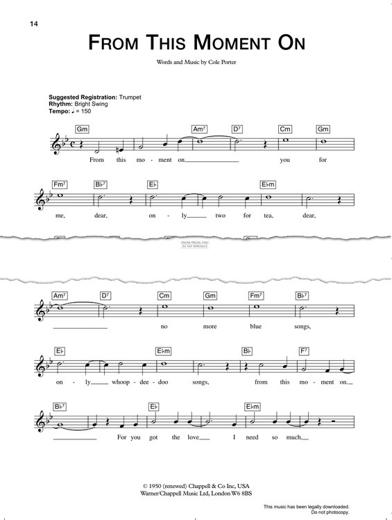 Produktgalerie: Seite 1 von 1 From This Moment On, Cole Porter, Gesang, Gitarre, Keyboard