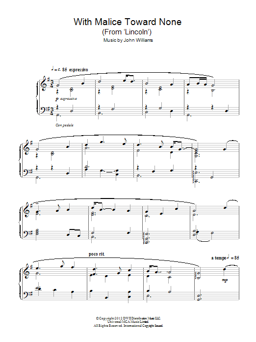 Produktbild zu: With Malice Toward None (From 'Lincoln')
