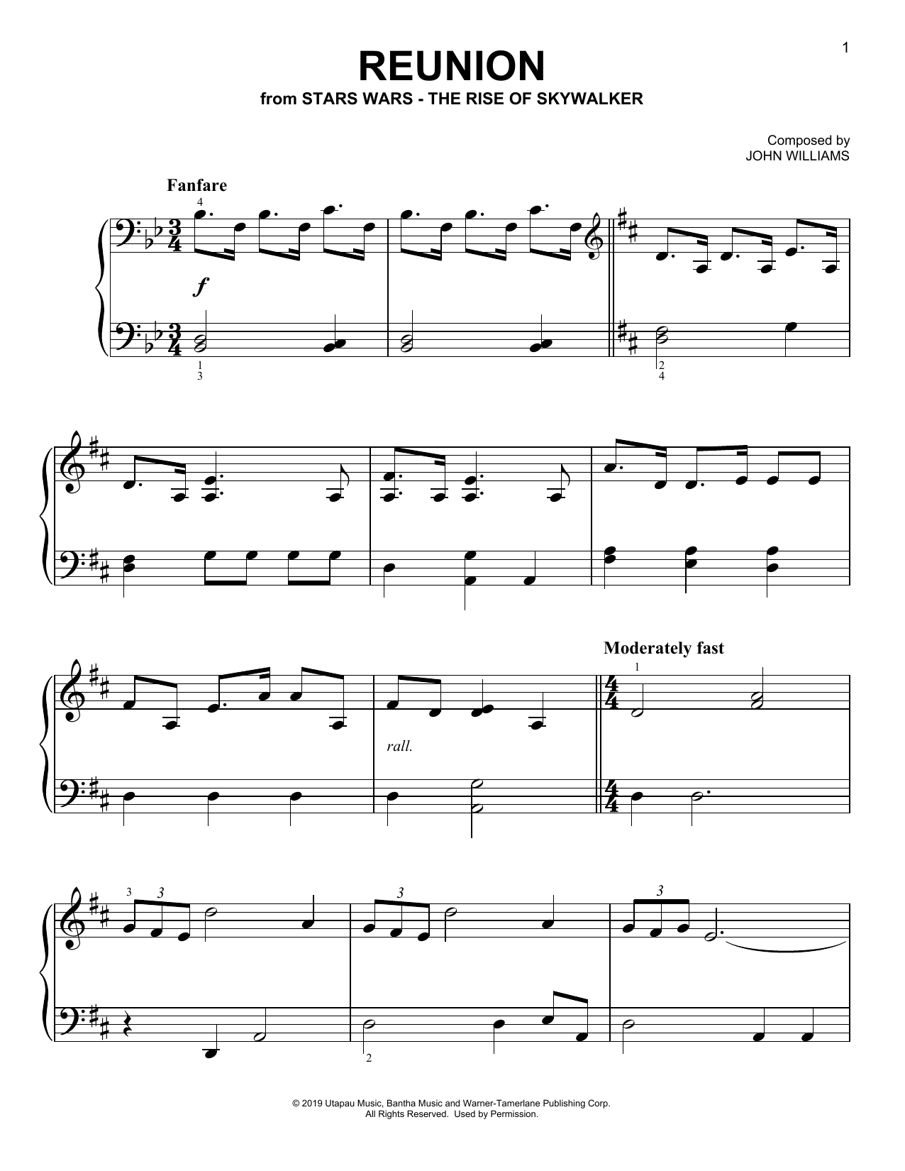 Produktbild zu: Reunion (from The Rise Of Skywalker)