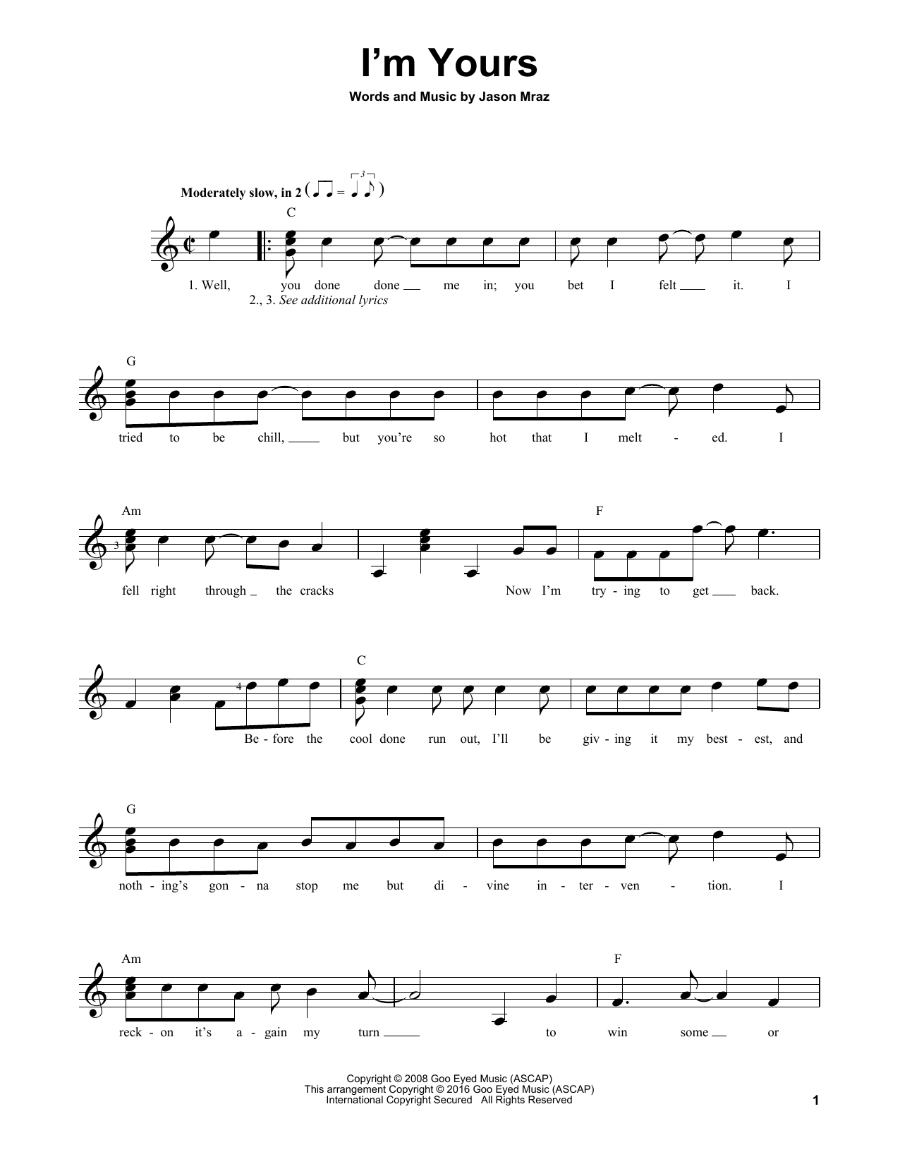 Product gallery: Page 1 of 1 I'm Yours, Jason Mraz