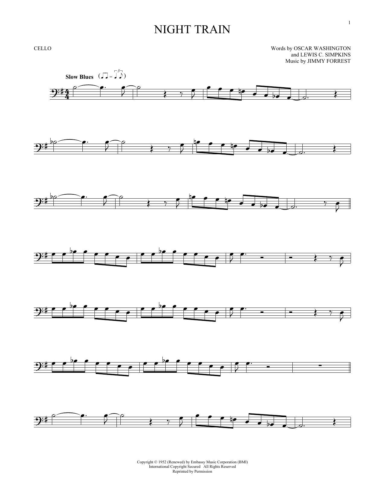 Produktgalerie: Seite 1 von 1 Night Train, Oscar Washington, Violoncello