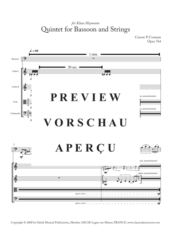 Product gallery: Page 3 of 21 Quintett für Fagott und Streicher, , 