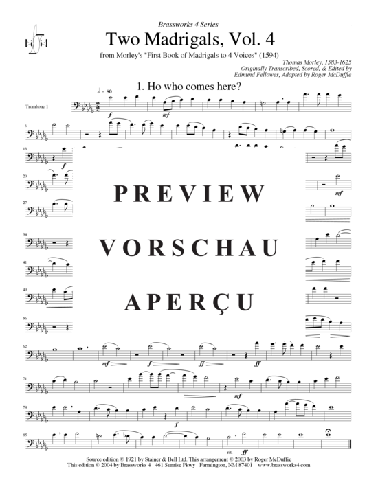 gallery: Zwei Madrigale Vol. 4 , , (Posaunen-Quartett)
