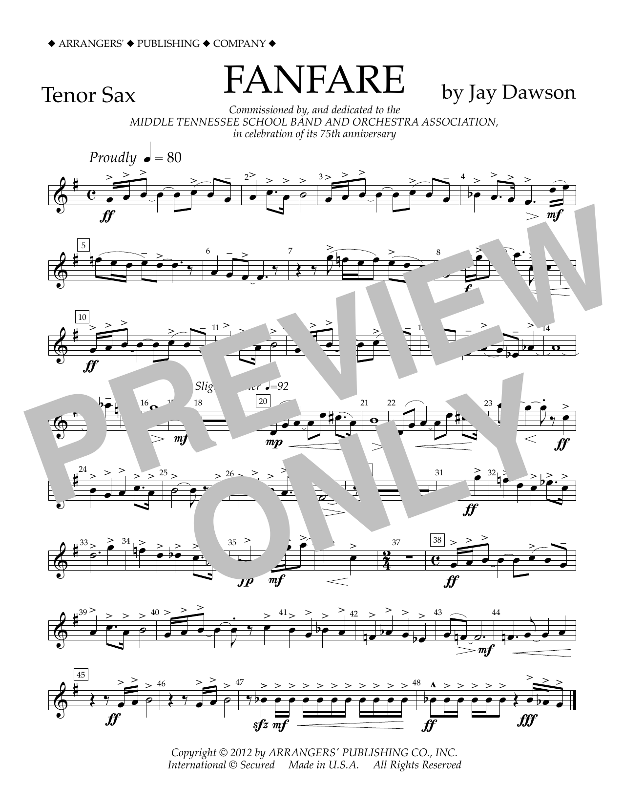 Produktbild zu: Fanfare - Tenor Sax
