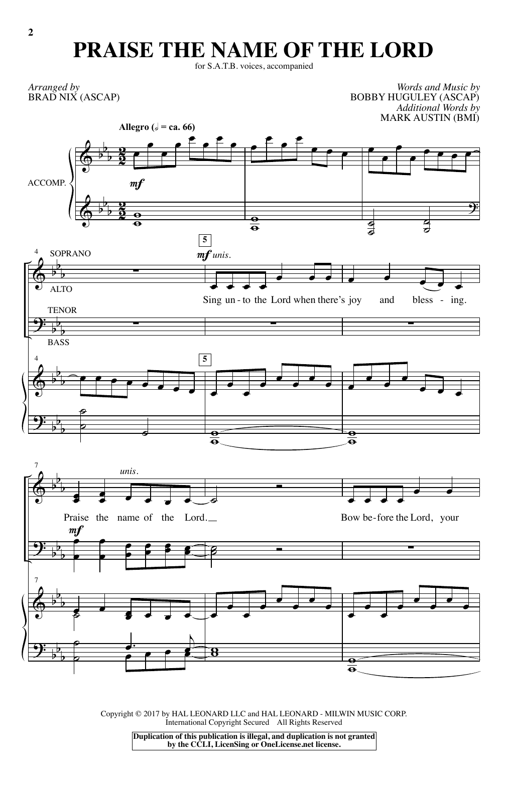 Produktbild zu: Praise The Name Of The Lord