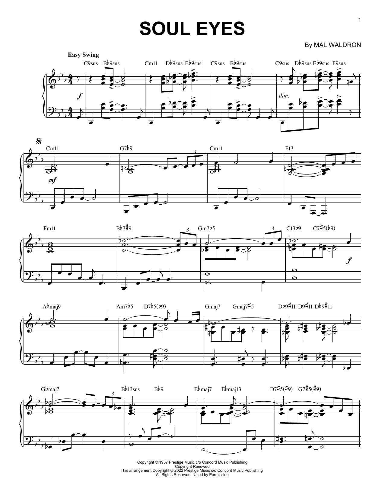 Produktbild zu: Soul Eyes [Jazz version] (arr. Brent Edstrom)