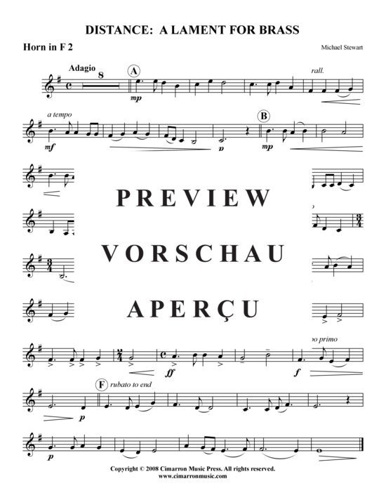 Product gallery: Page 7 of 13 Distance: Lament for Brass , , (Brass Ensemble)