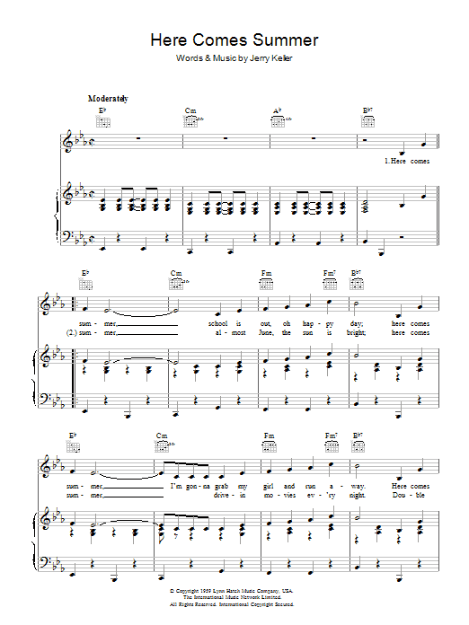 Produktgalerie: Seite 1 von 1 Here Comes Summer, Jerry Keller, Gesang, Gitarre, Klavier