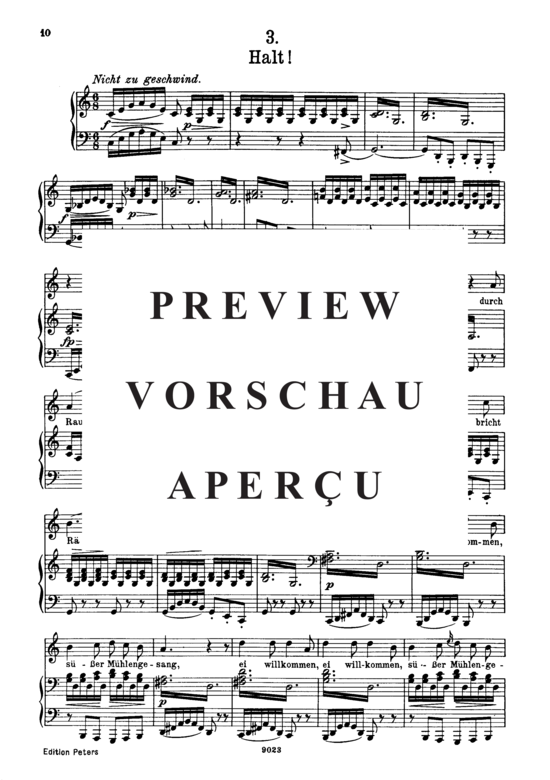 Product gallery: Page 2 of 3 Halt! D.795-3 (Die Schöne Müllerin), , High Voice and Piano