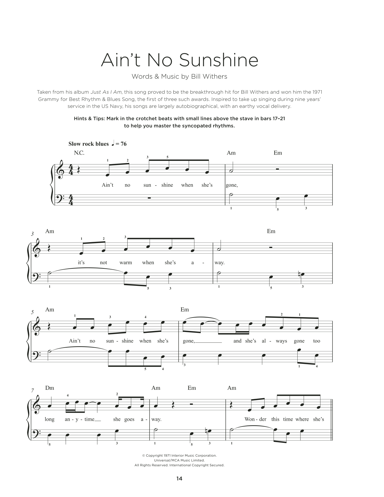 Produktbild zu: Ain't No Sunshine