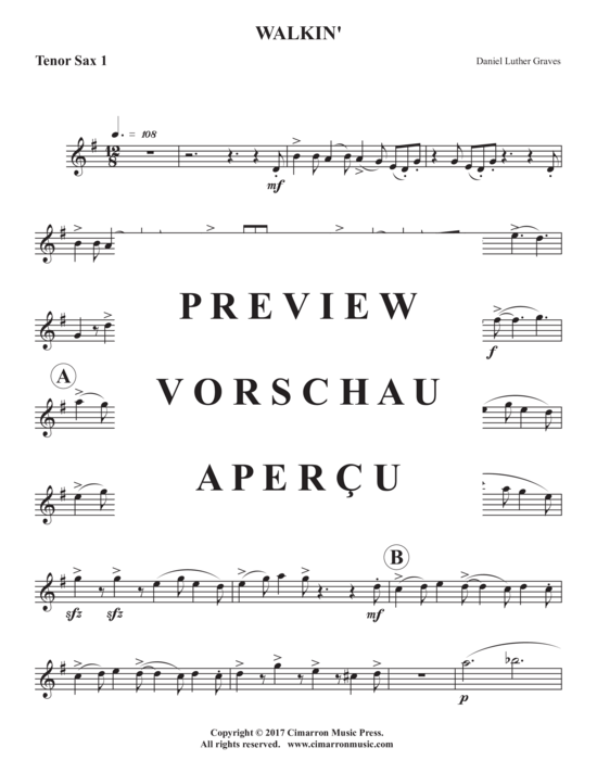 Product gallery: Page 11 of 16 Walkin´ , , (Saxophone Quintet AATTB)