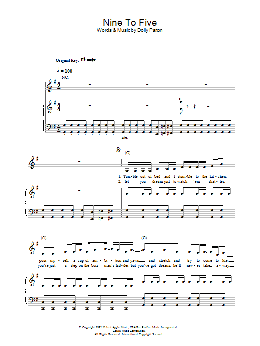 Produktgalerie: Seite 1 von 1 Nine To Five, Dolly Parton, Gesang, Gitarre, Klavier