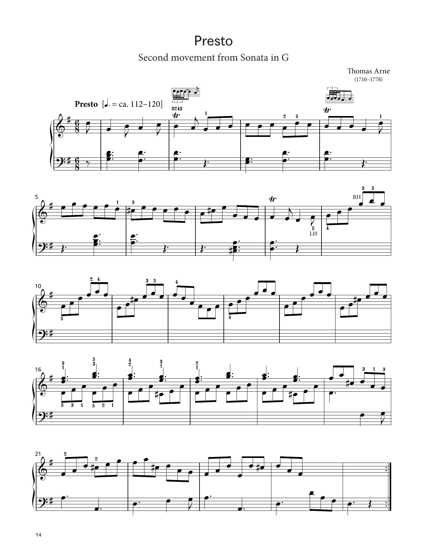 Product picture to: Presto (LCME Piano 2018 Grade 5 List A)